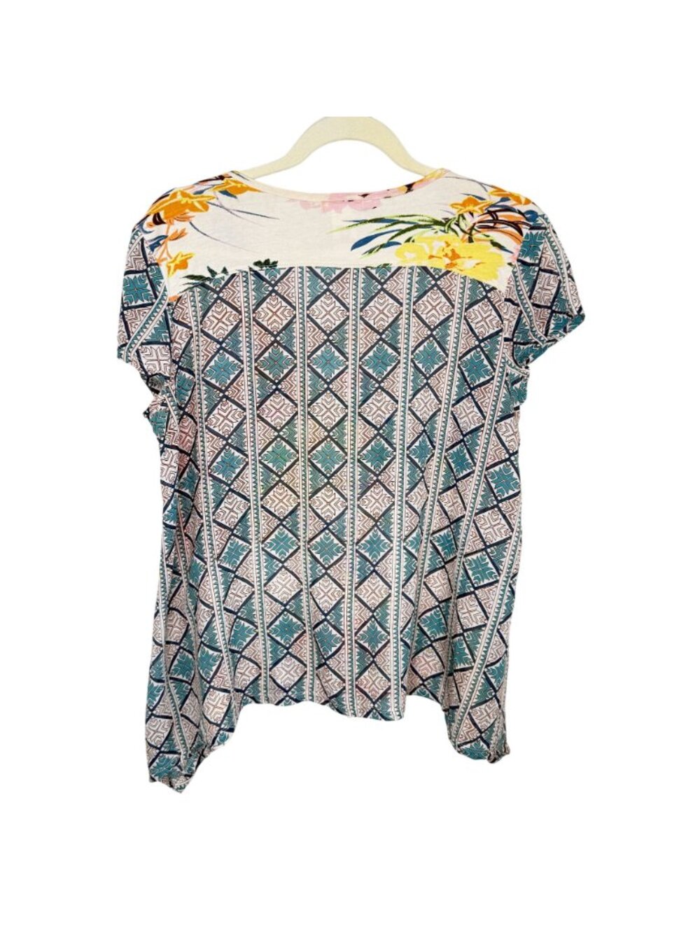 Sundance Floral & Geometric Print Top, S - Picture 2 of 7